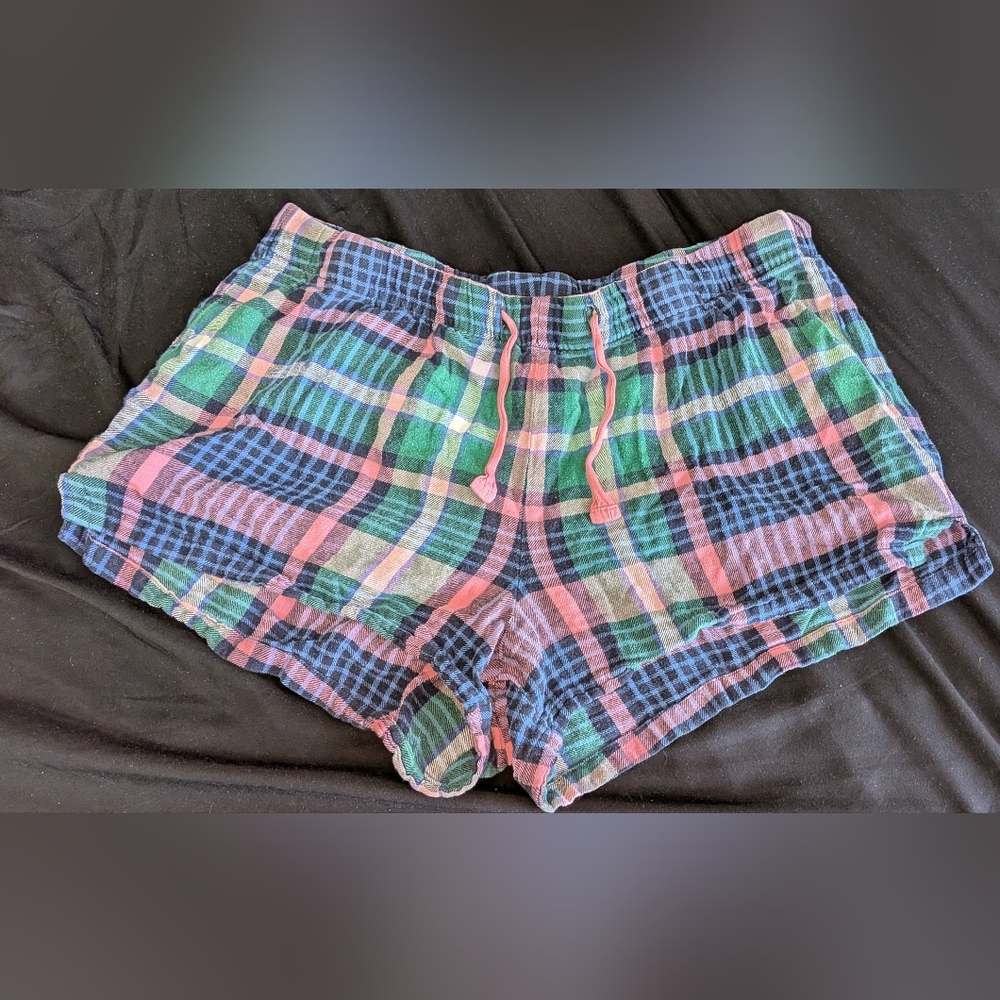 Old Navy, Pink Plaid, Elastic Waist, Sleep Shorts - Ladies Size Large